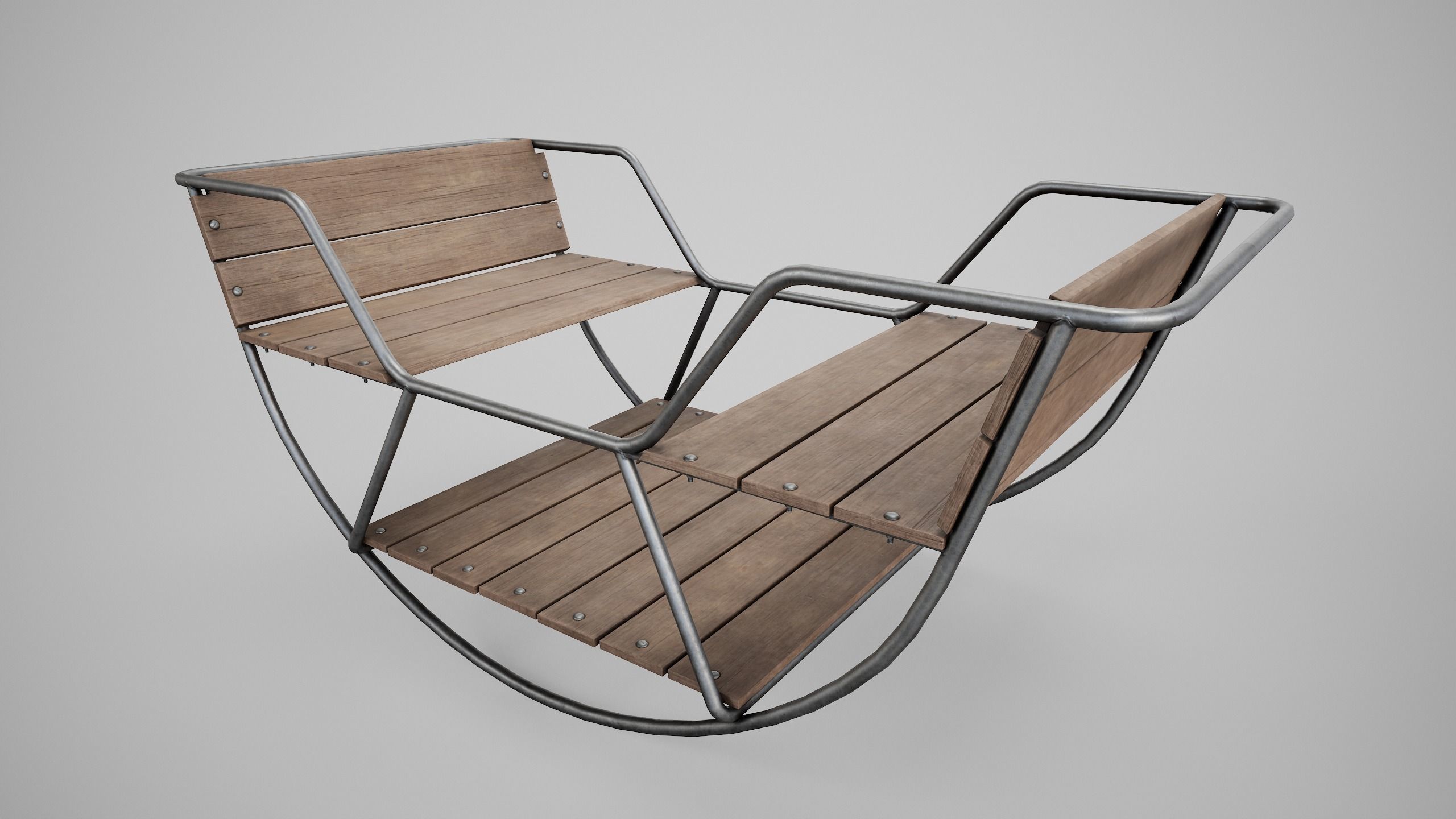 Painted Playground Balancer Boat Low-poly 3D model_24