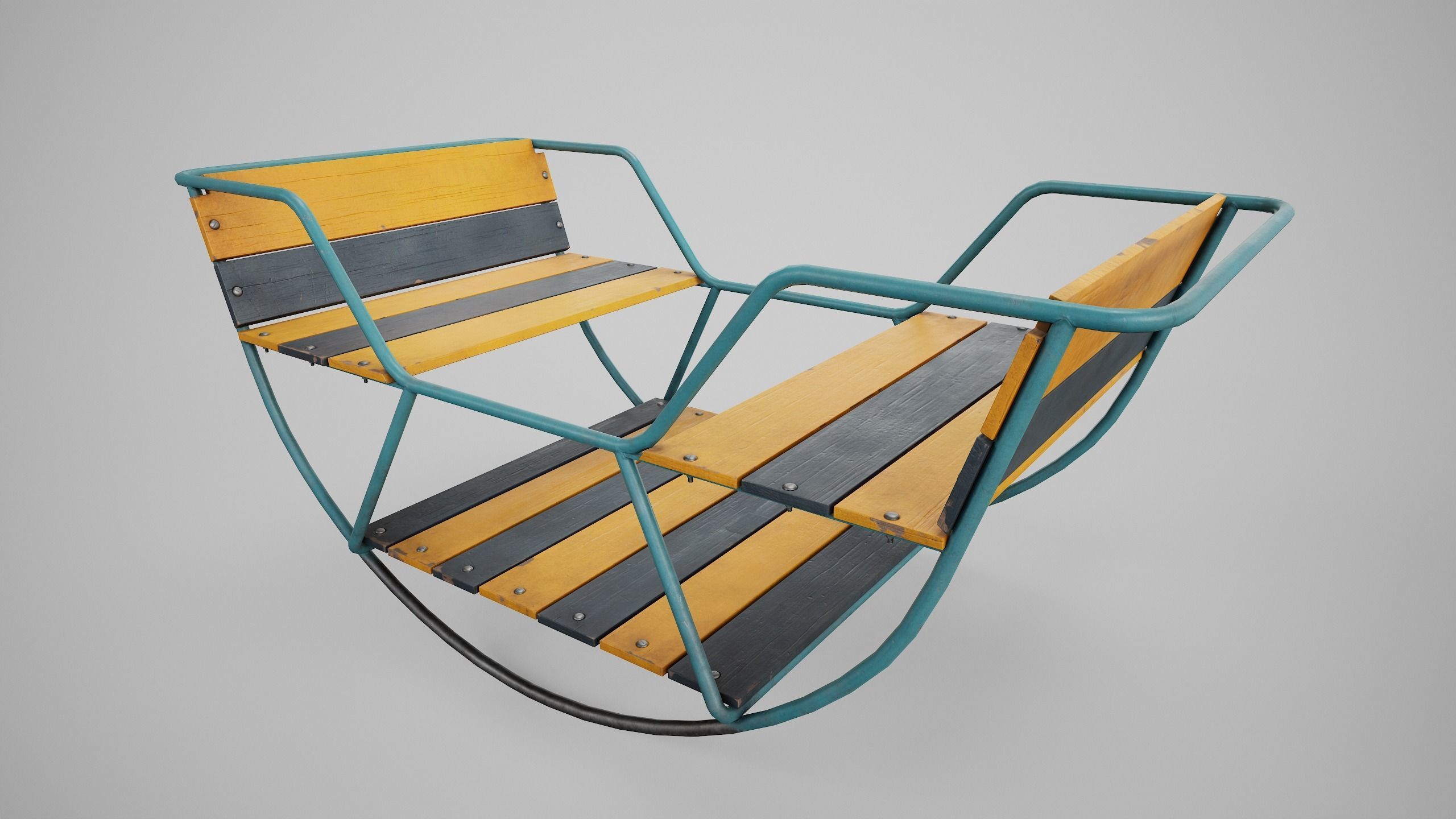 Painted Playground Balancer Boat Low-poly 3D model_8