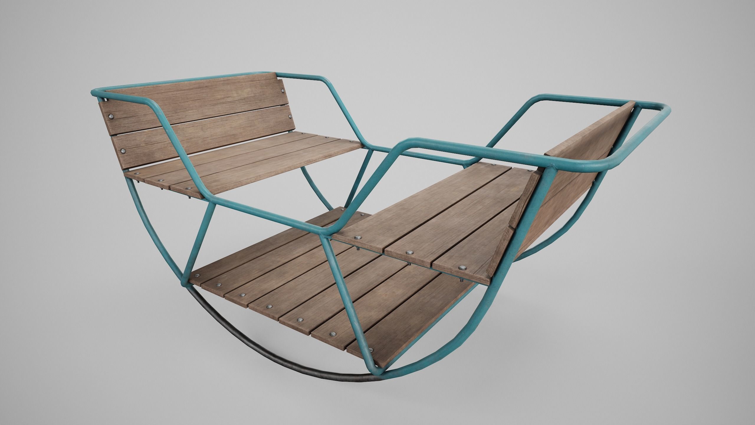 Painted Playground Balancer Boat Low-poly 3D model_21