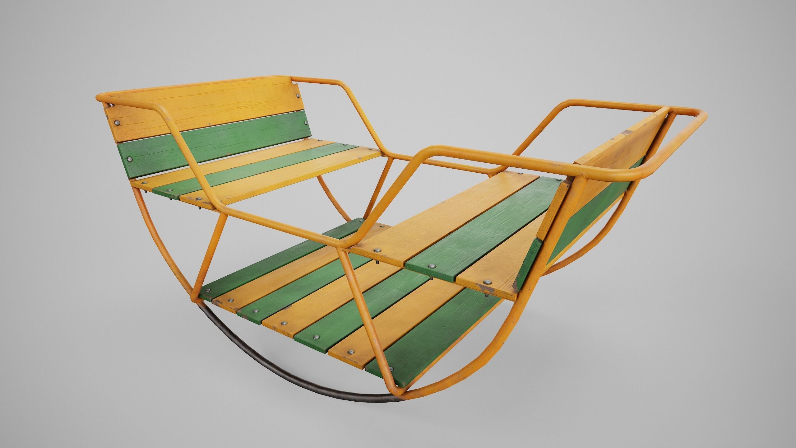 Painted Playground Balancer Boat Low-poly 3D model_18