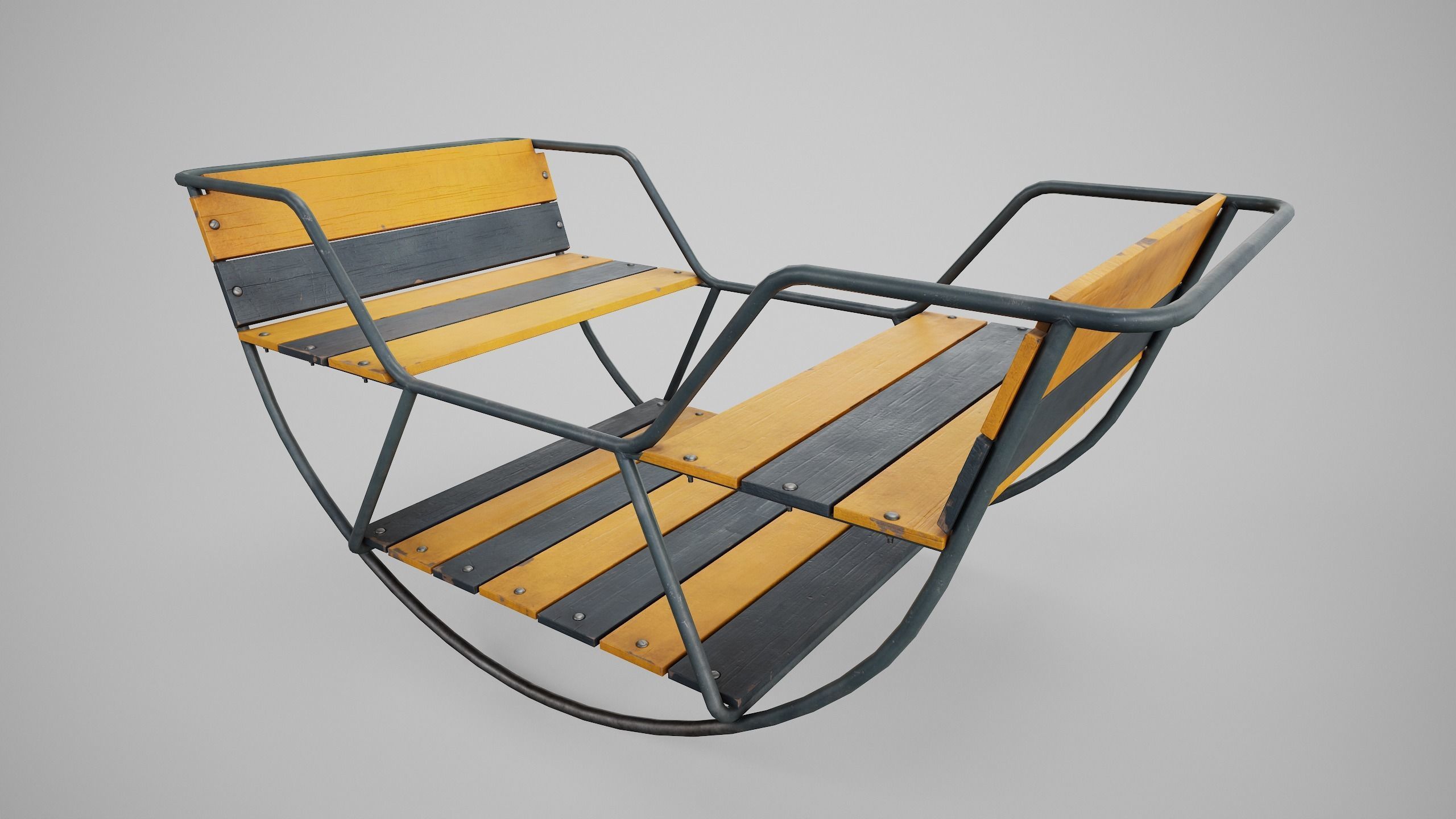 Painted Playground Balancer Boat Low-poly 3D model_4