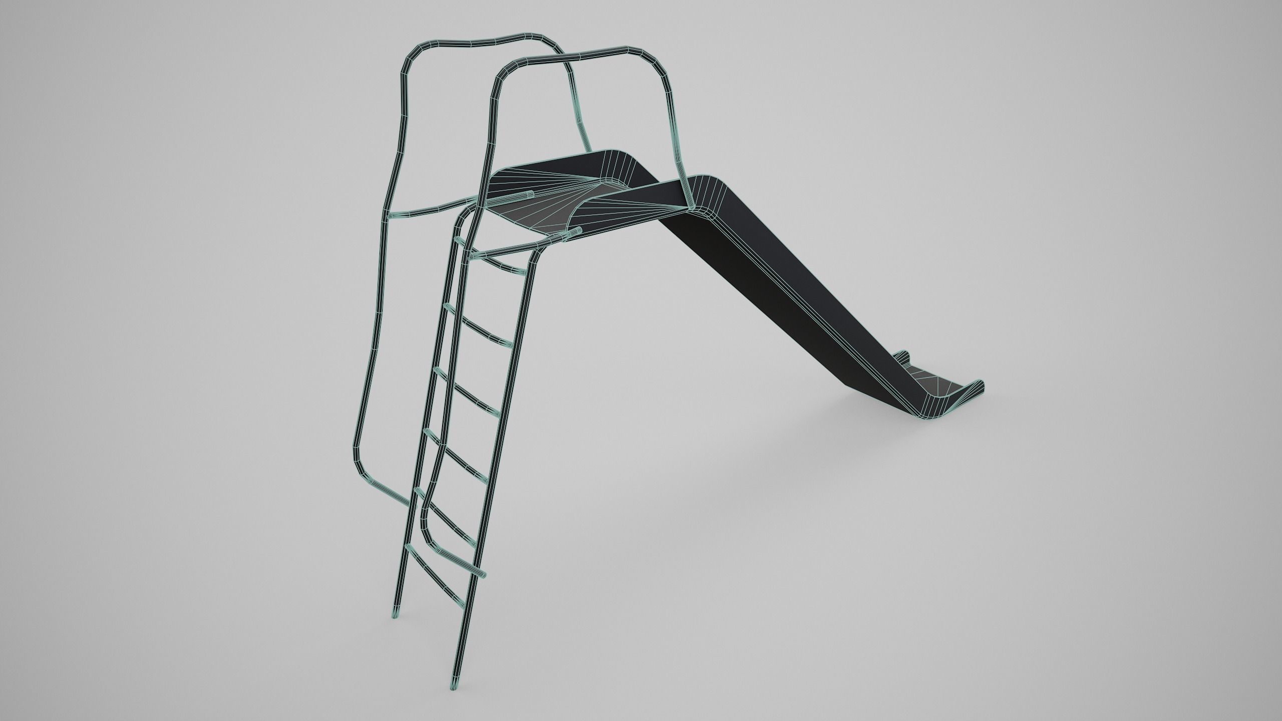 Painted Playground Slide Low-poly 3D model_9