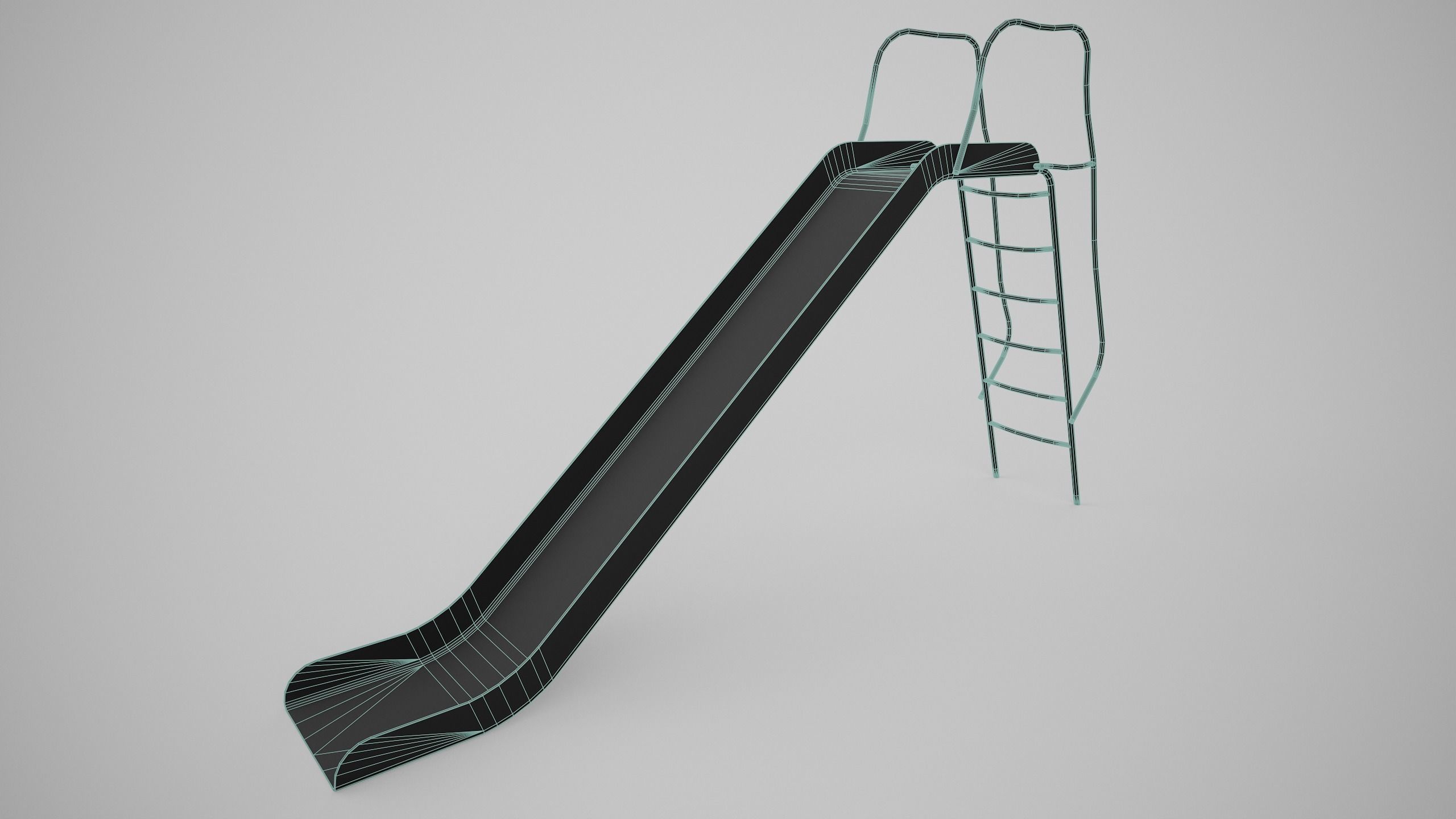 Painted Playground Slide Low-poly 3D model_6