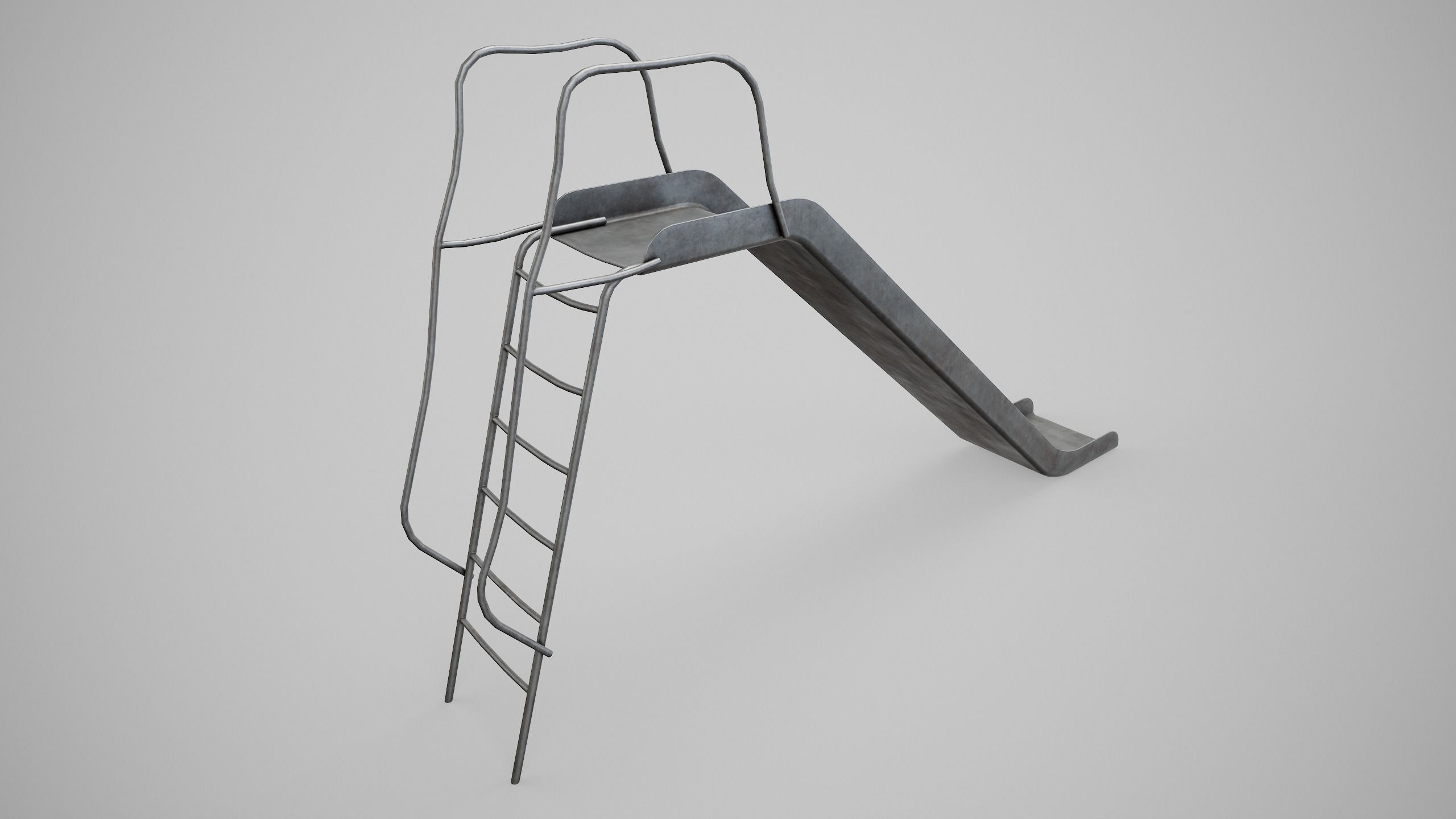 Painted Playground Slide Low-poly 3D model_8