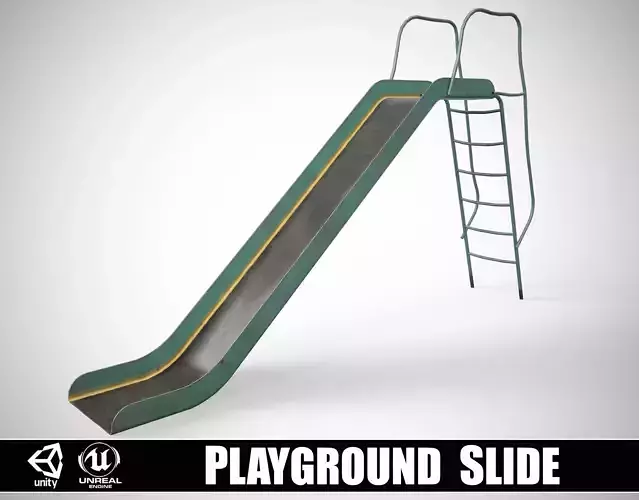 Painted Playground Slide Low-poly 3D model