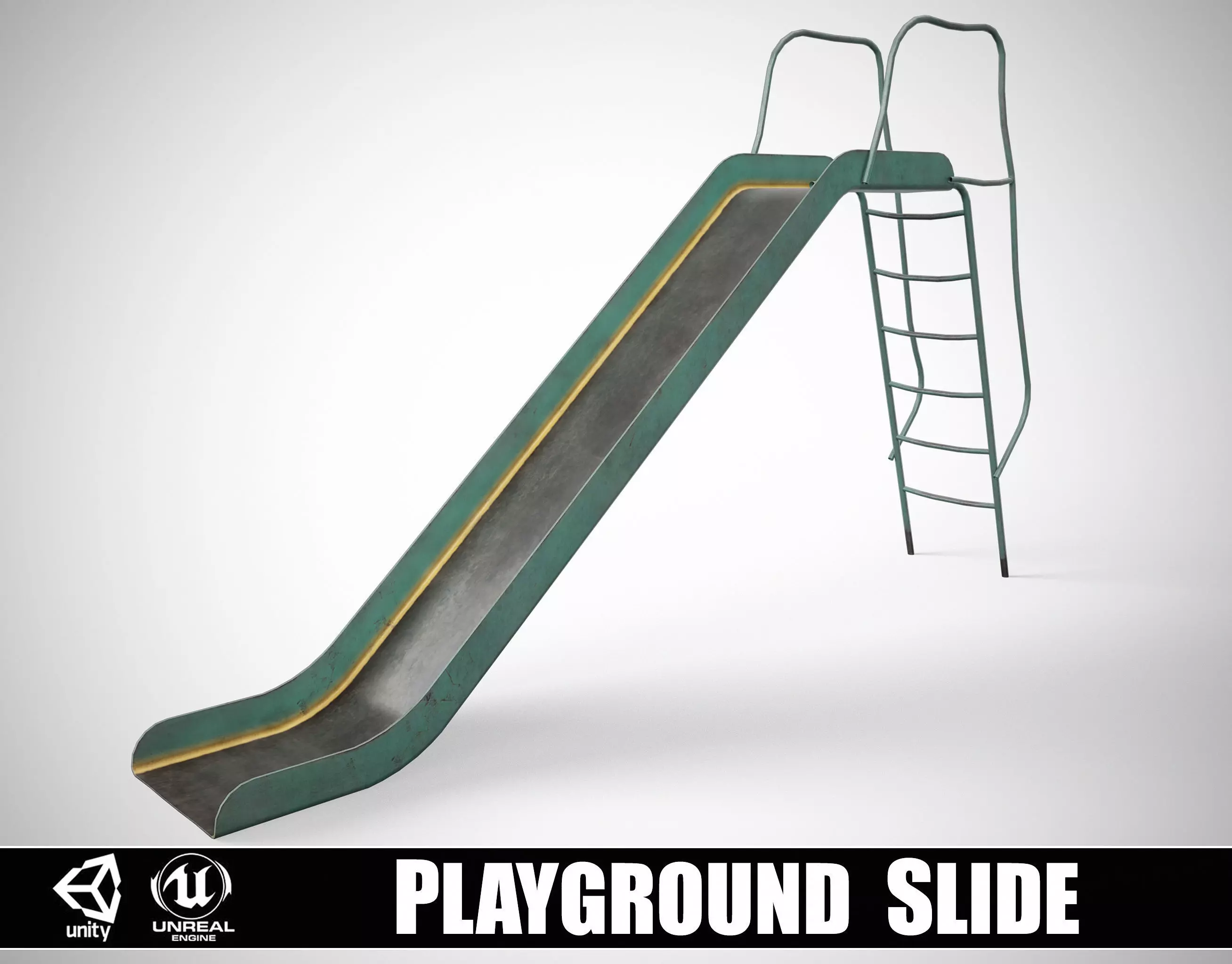 Painted Playground Slide Low-poly 3D model_0