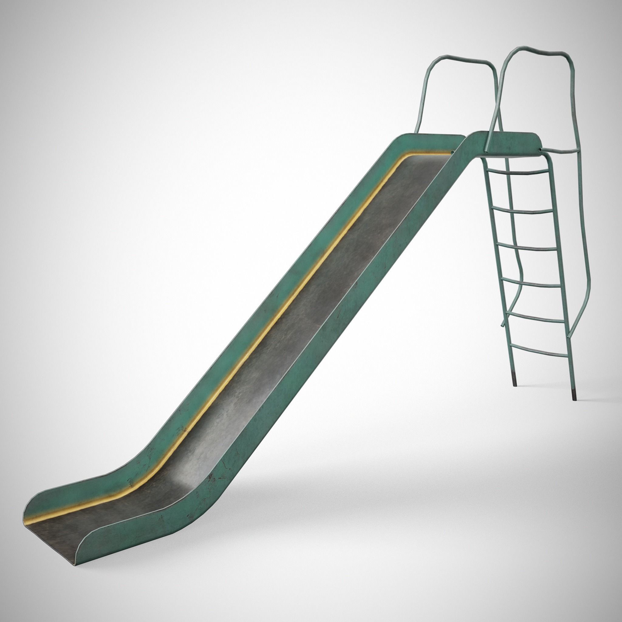 Painted Playground Slide Low-poly 3D model_2