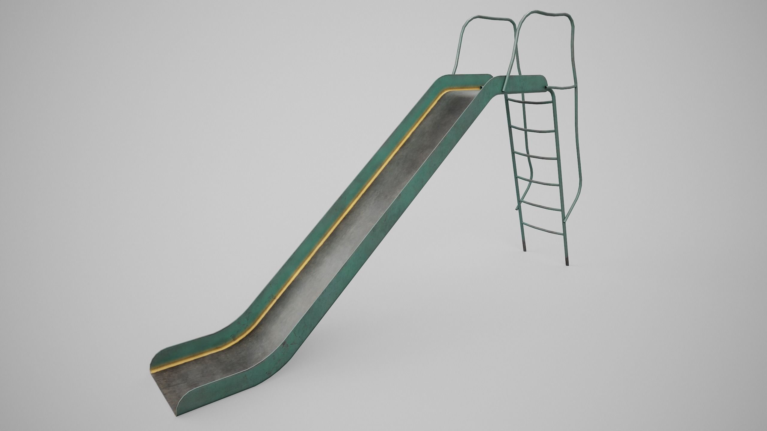Painted Playground Slide Low-poly 3D model_4