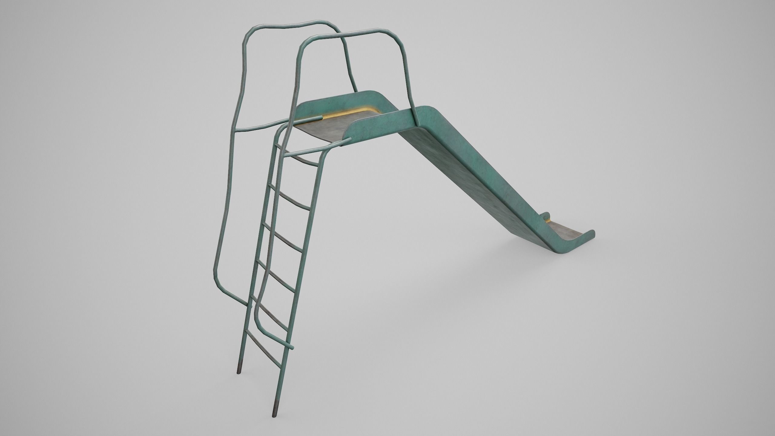 Painted Playground Slide Low-poly 3D model_7