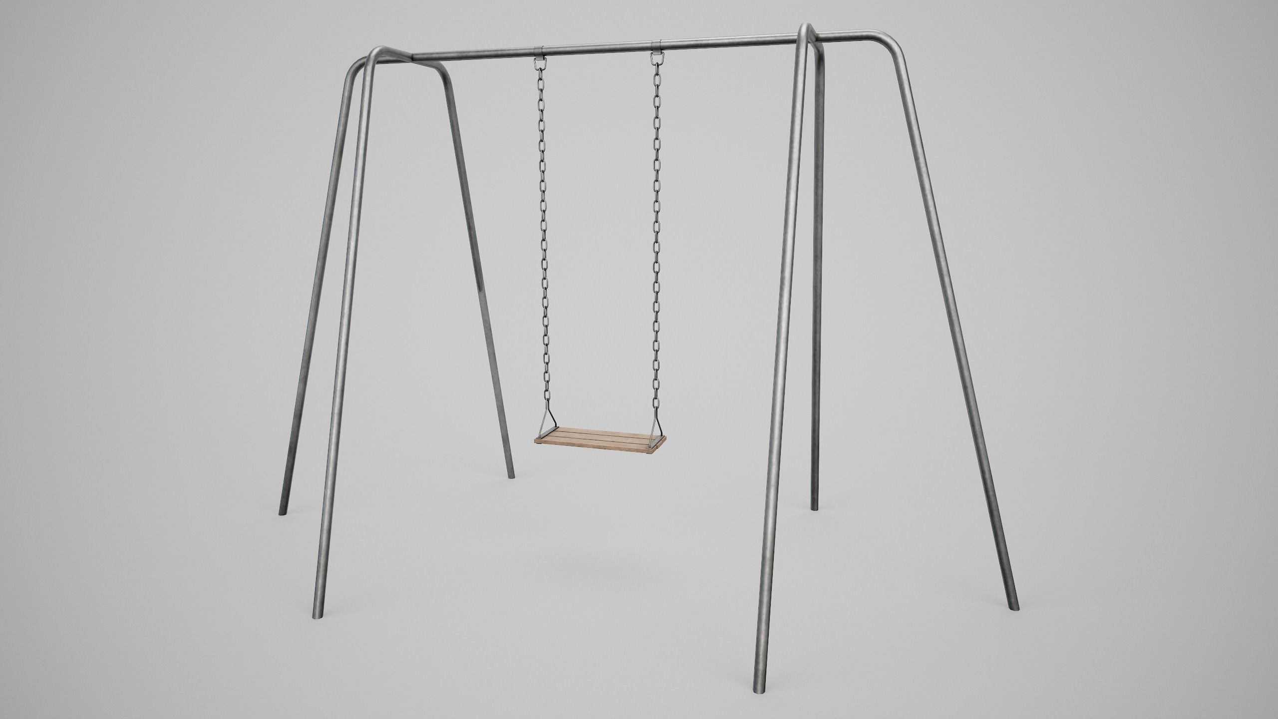 Set of 3 Painted Playground Swings Low-poly 3D model_18