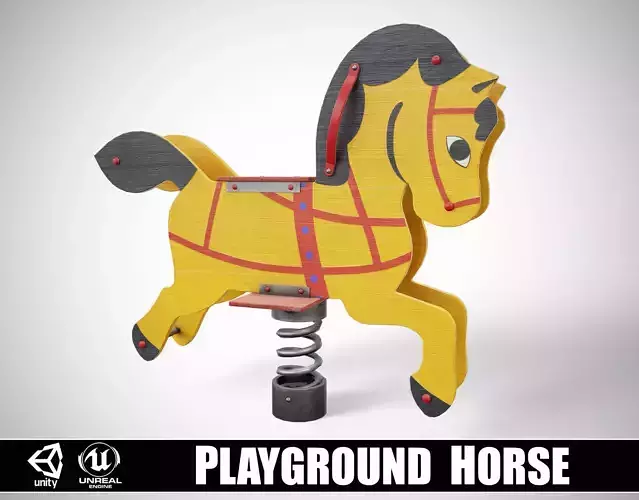 Painted Playground Horse Low-poly 3D model