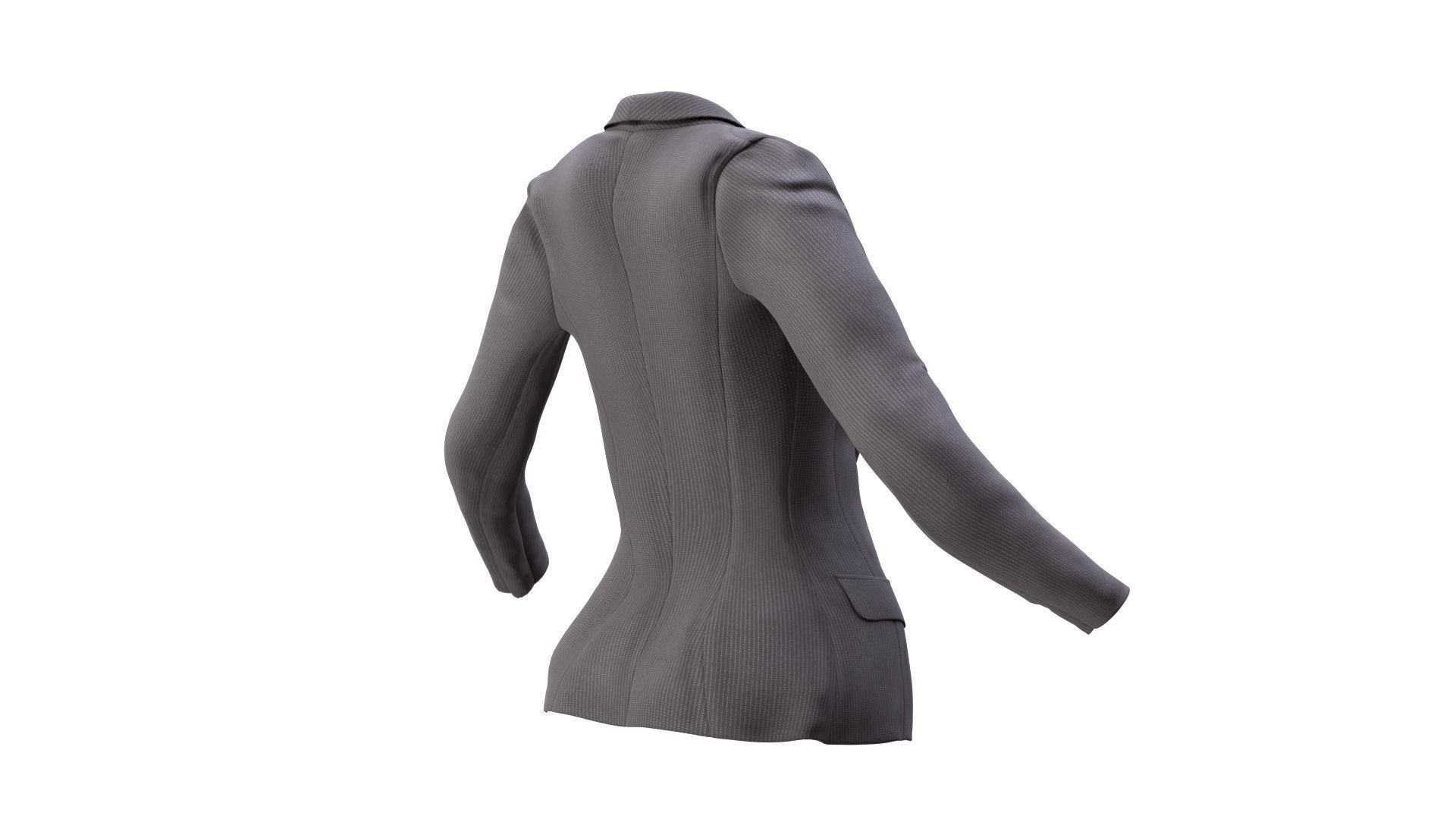Female Business Jacket Low-poly 3D model_9