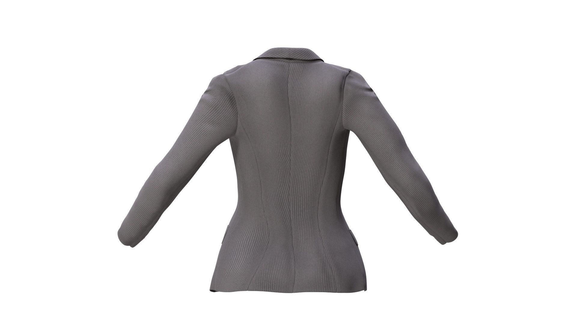 Female Business Jacket Low-poly 3D model_12