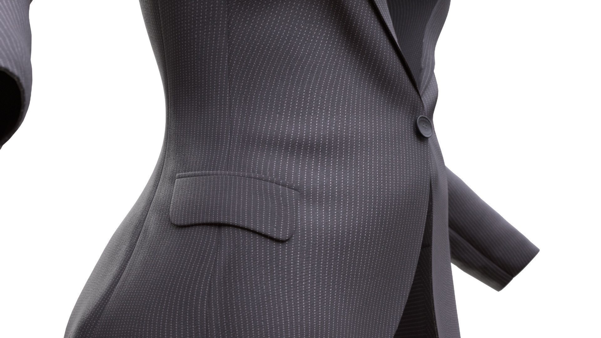 Female Business Jacket Low-poly 3D model_14