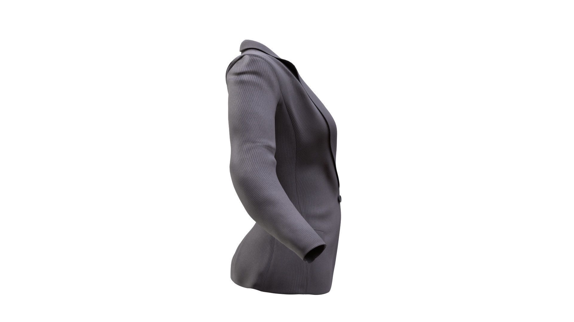 Female Business Jacket Low-poly 3D model_11