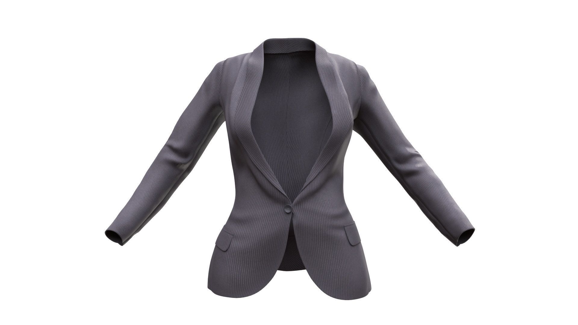 Female Business Jacket Low-poly 3D model_10