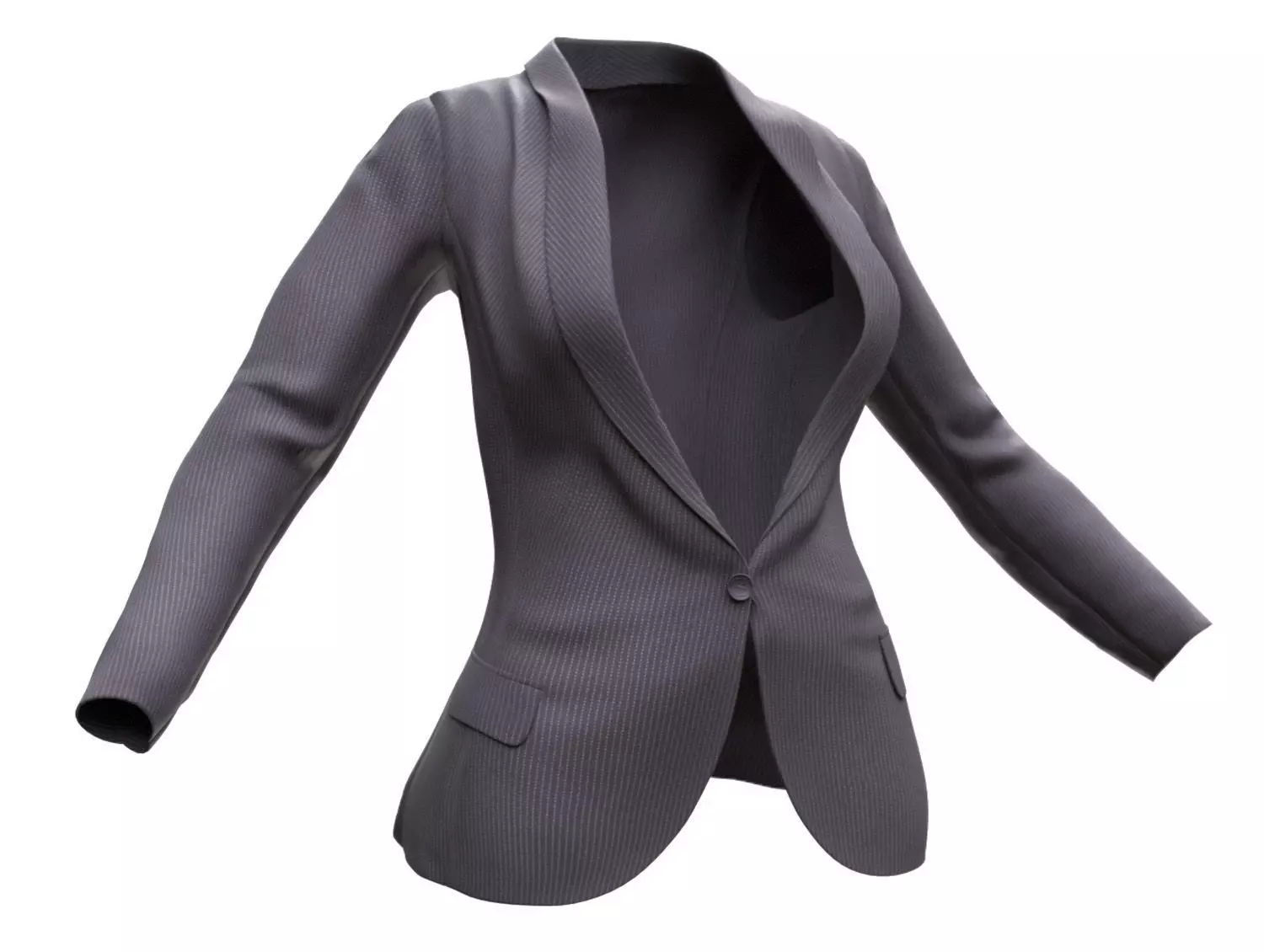 Female Business Jacket Low-poly 3D model_0