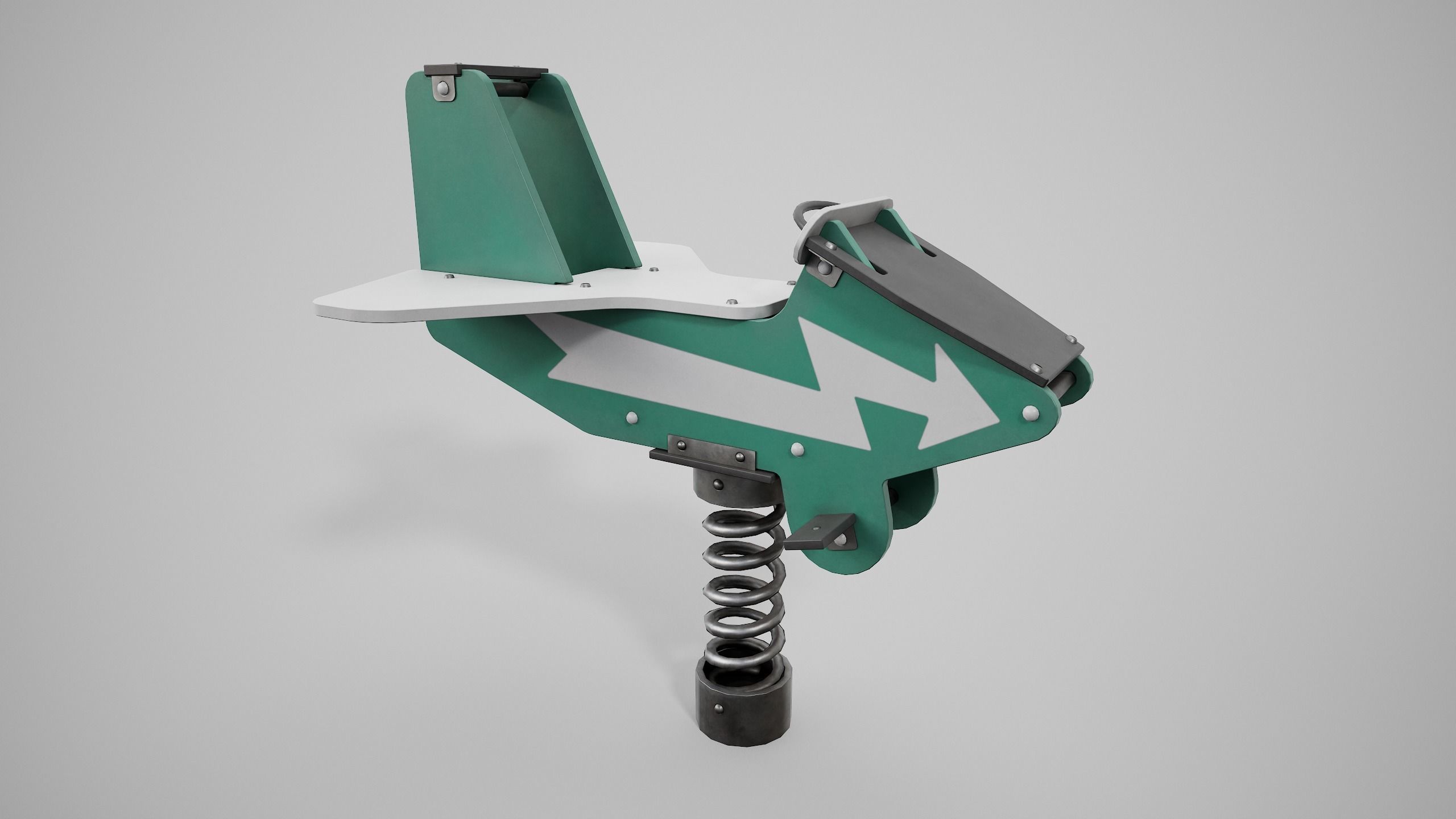 Painted Playground Airplane Low-poly 3D model_5