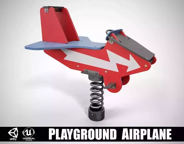 Painted Playground Airplane Low-poly 3D model