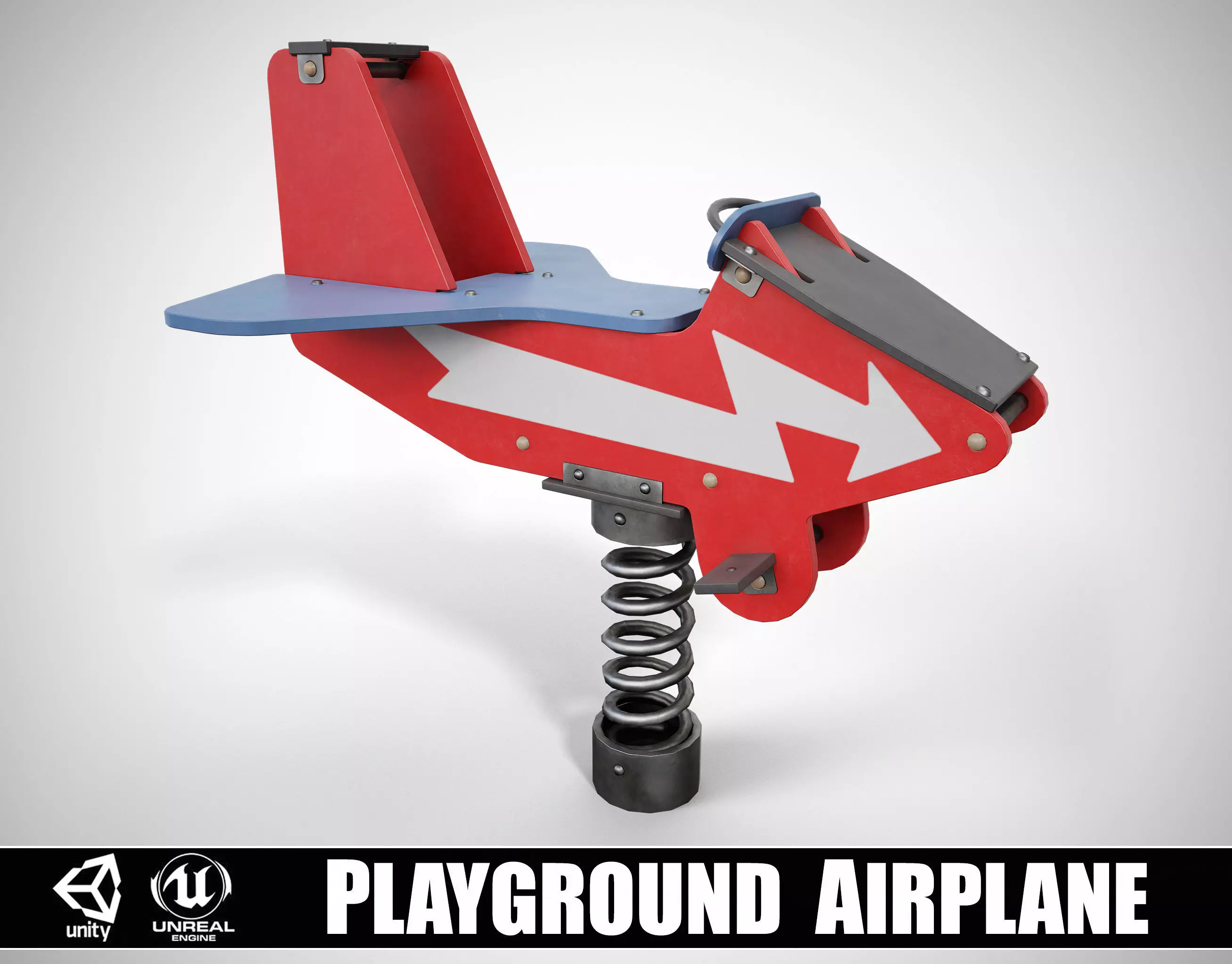 Painted Playground Airplane Low-poly 3D model_0