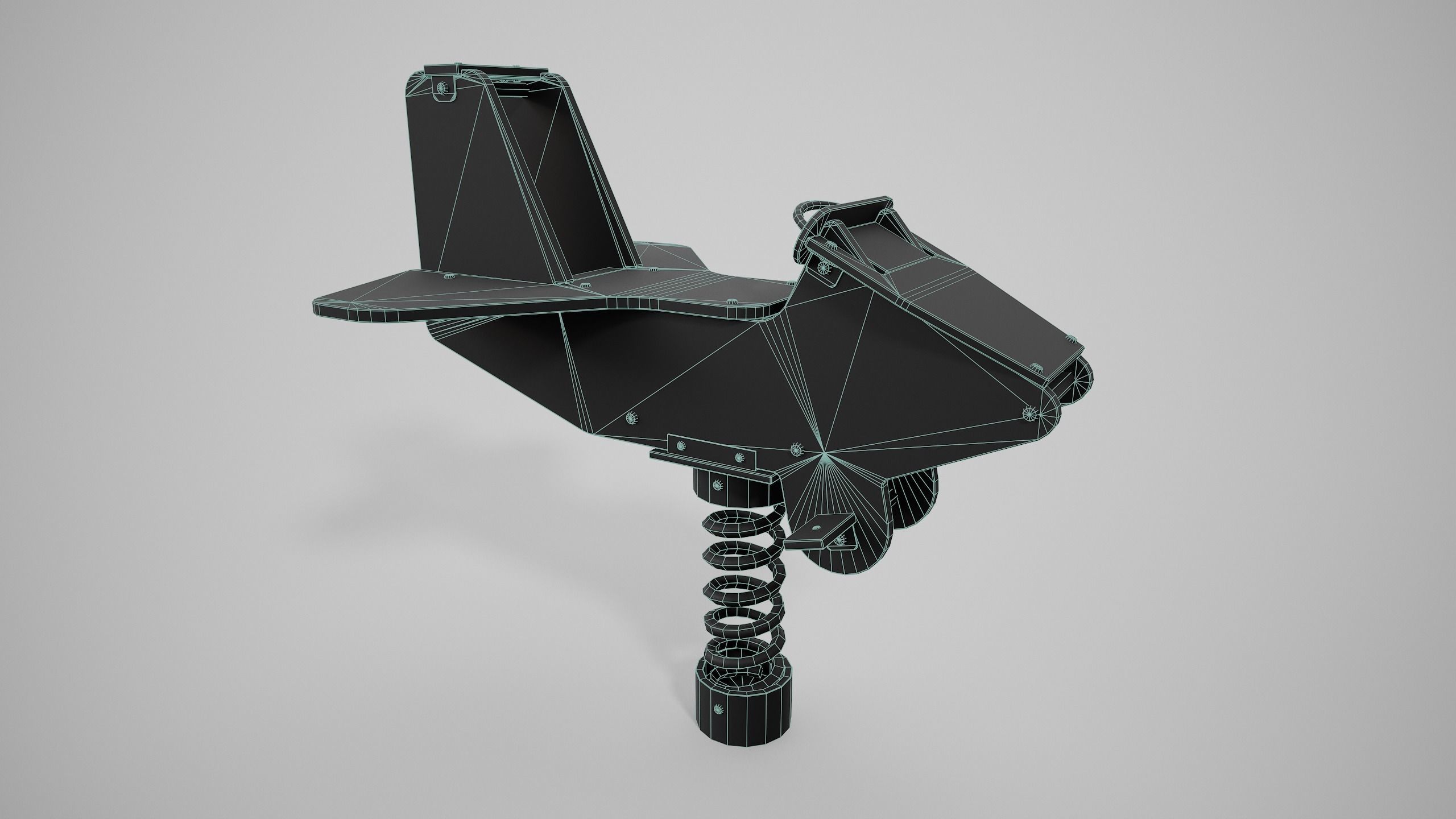 Painted Playground Airplane Low-poly 3D model_6