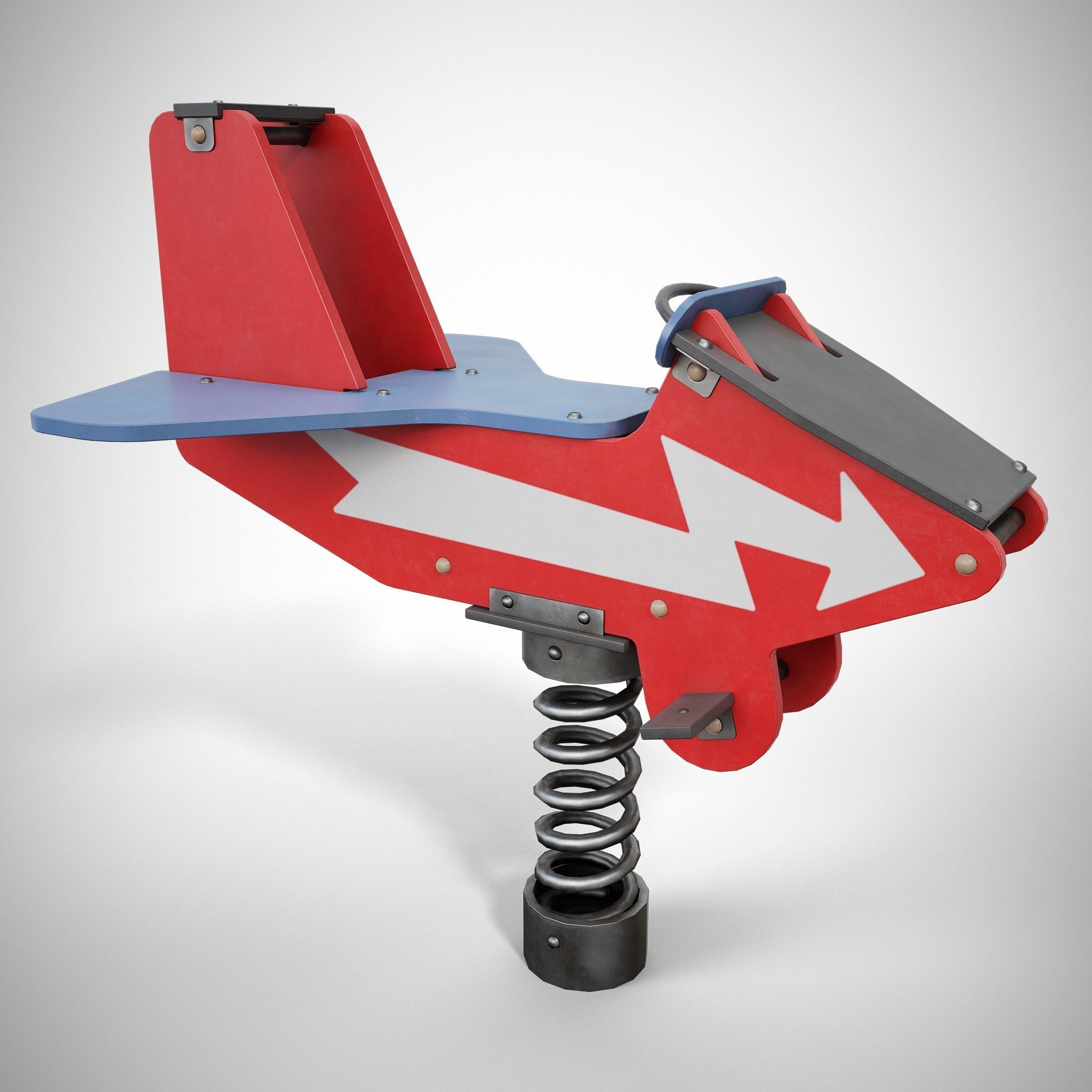 Painted Playground Airplane Low-poly 3D model_2
