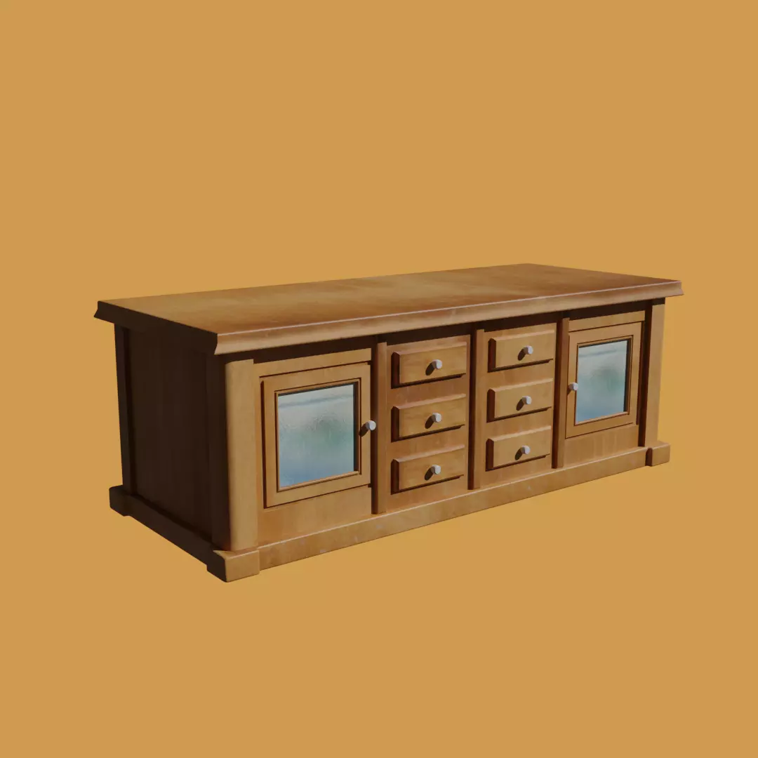 Drawer and TV Unit Model for Living Room Free 3D model - 2 Free 3D model