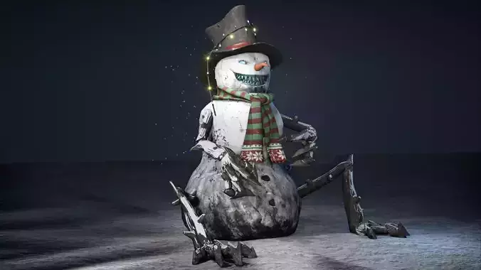 Snowman Low-poly 3D model