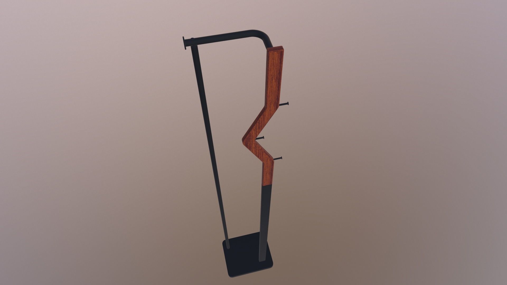 Coat Rail 3D model_6