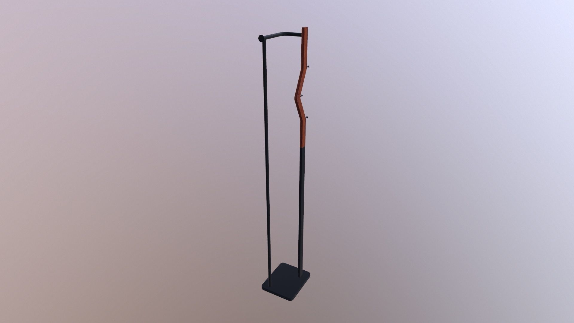 Coat Rail 3D model_4