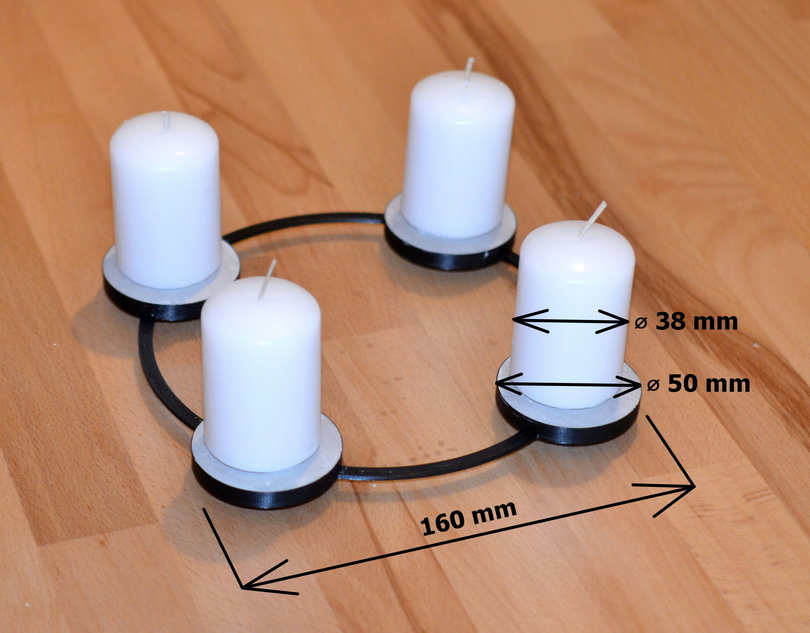 Advent wreath 3D print model_2