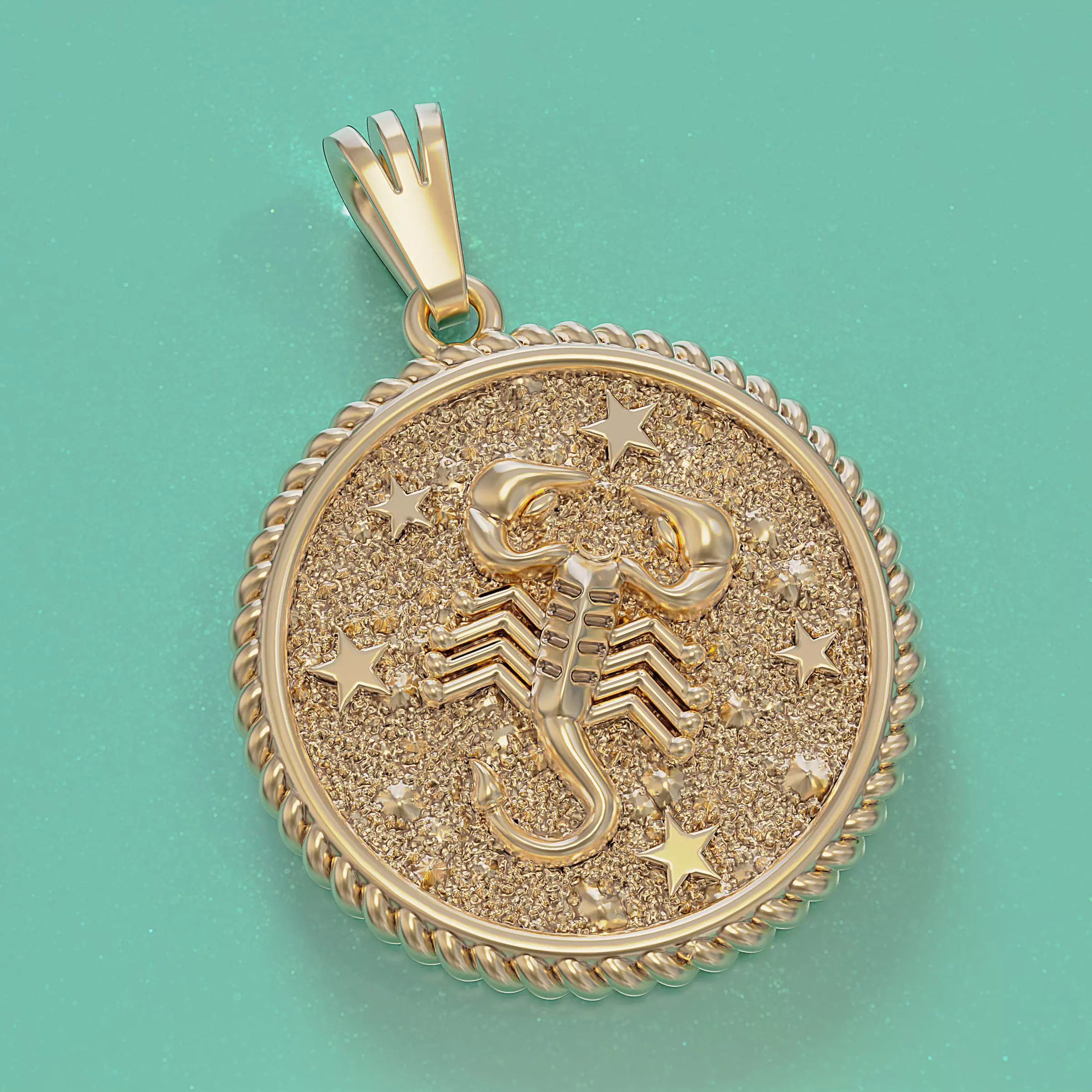 Horoscope Scorpion pendant 3D print model_0