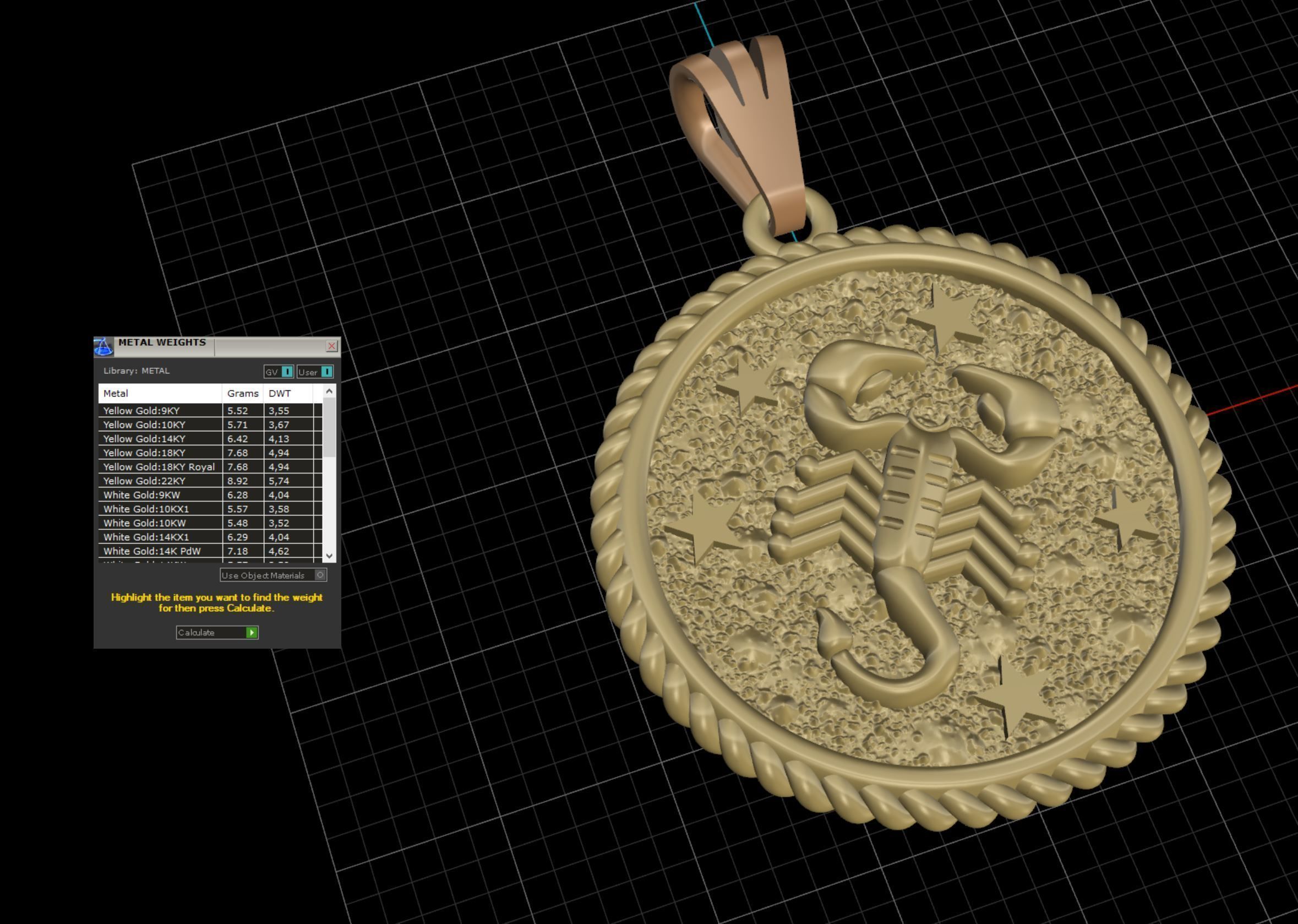 Horoscope Scorpion pendant 3D print model_6