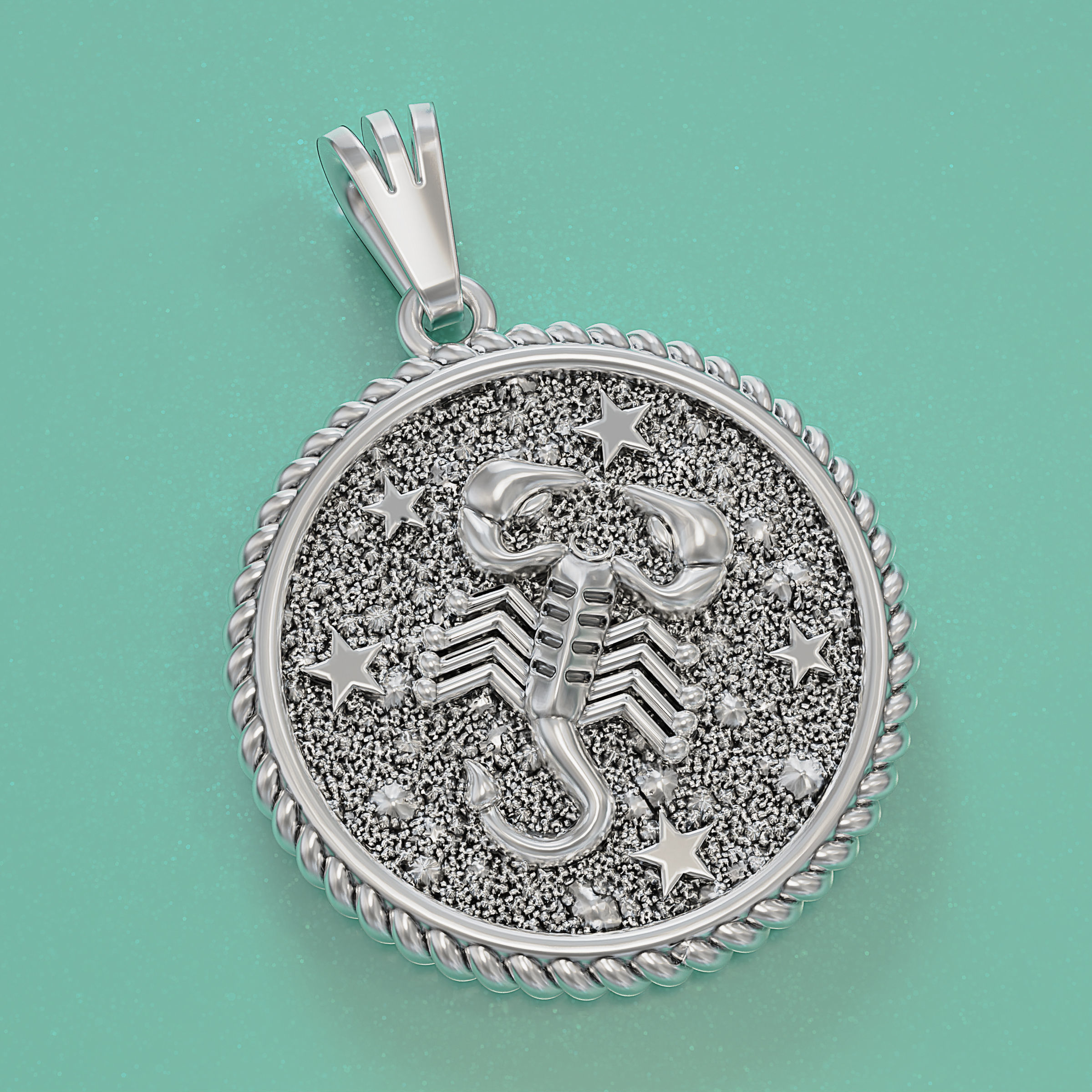 Horoscope Scorpion pendant 3D print model_8