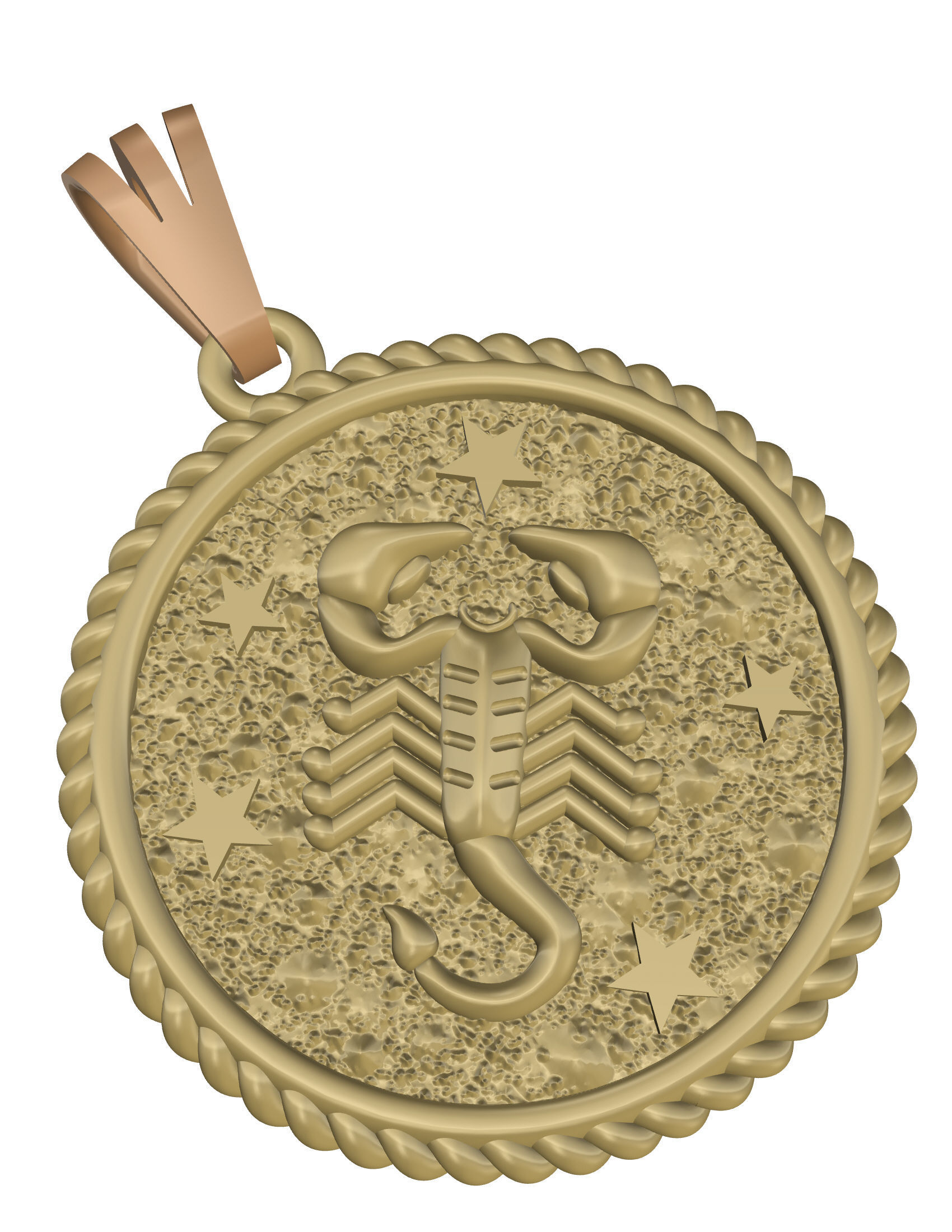 Horoscope Scorpion pendant 3D print model_3