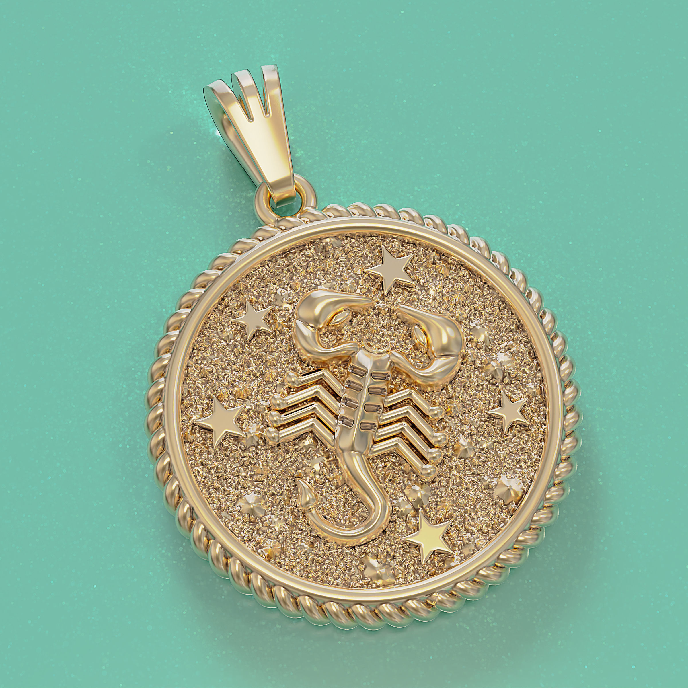 Horoscope Scorpion pendant 3D print model_7