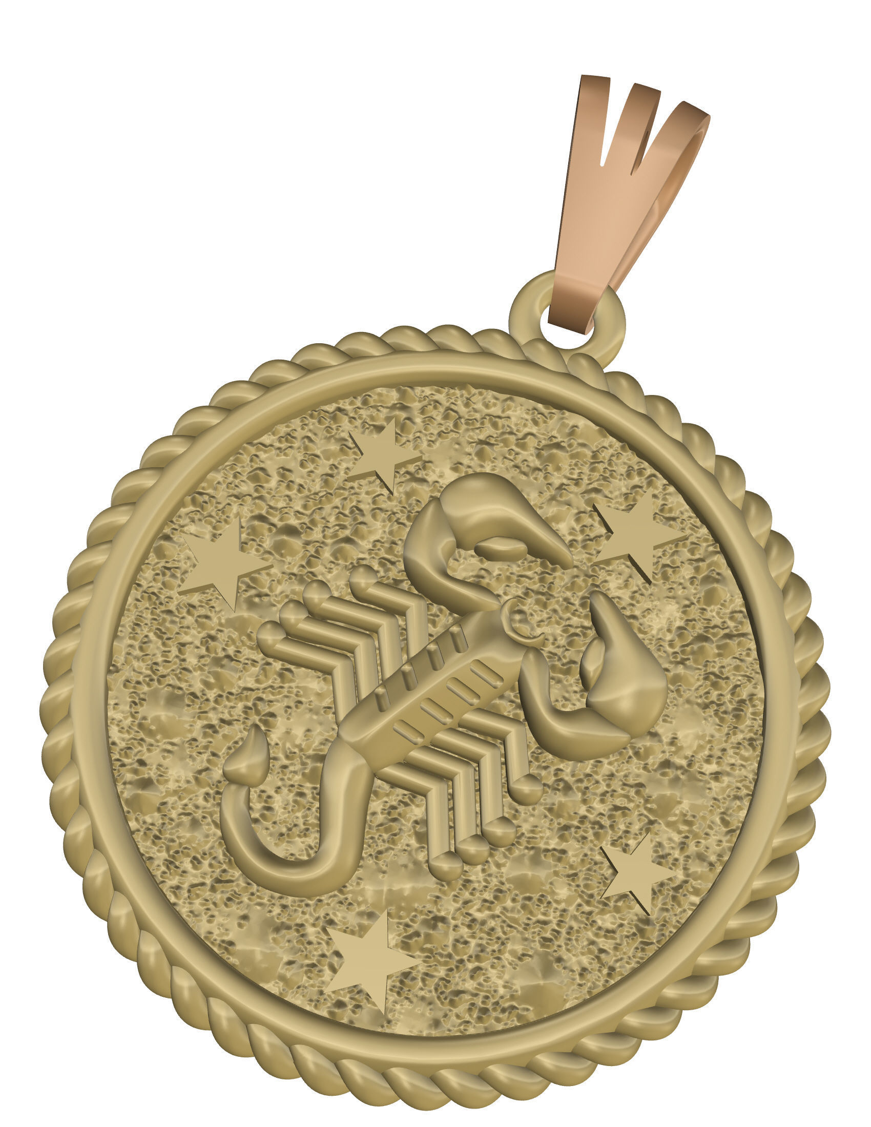 Horoscope Scorpion pendant 3D print model_2
