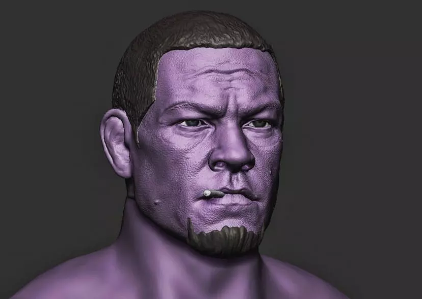 One sixth scale Nate Diaz Headsculpt 3D print model_0