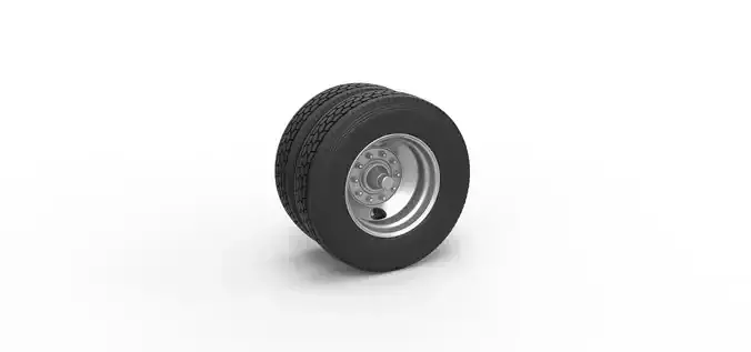 2 Hole double wheel of trailer Scale 1 to 25