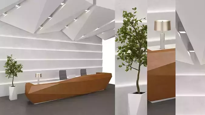 Designing Reception Desk 01 3D model