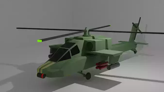 Apache Boeing AH-64 Low-poly 3D model