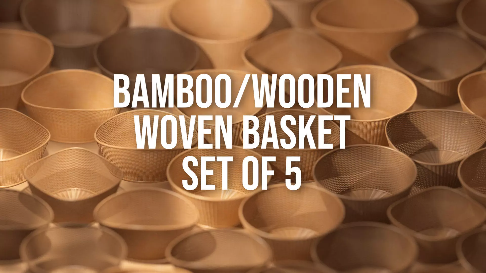 Bamboo Woven Basket set 3D model_0