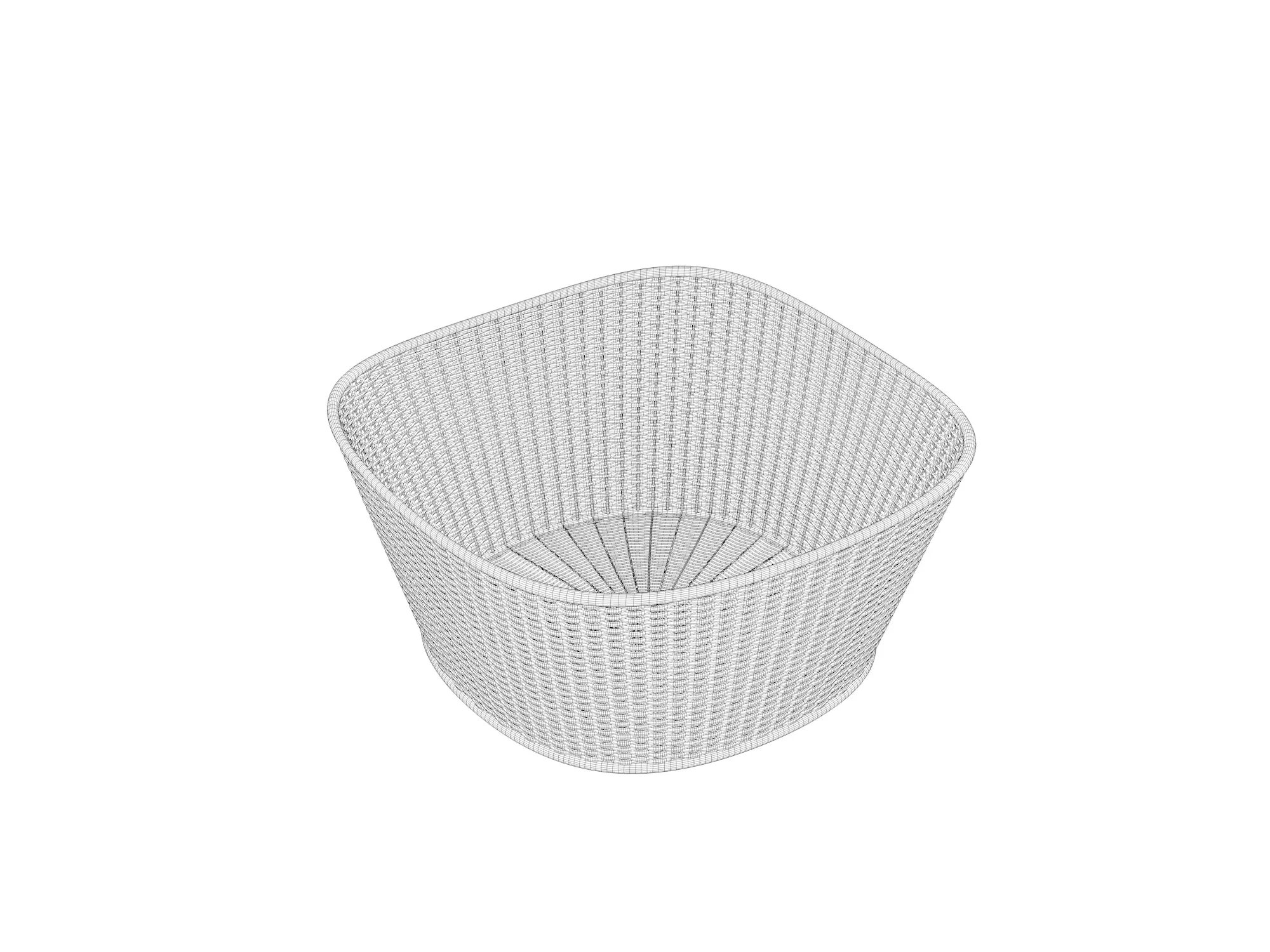 Bamboo Woven Basket set 3D model_6