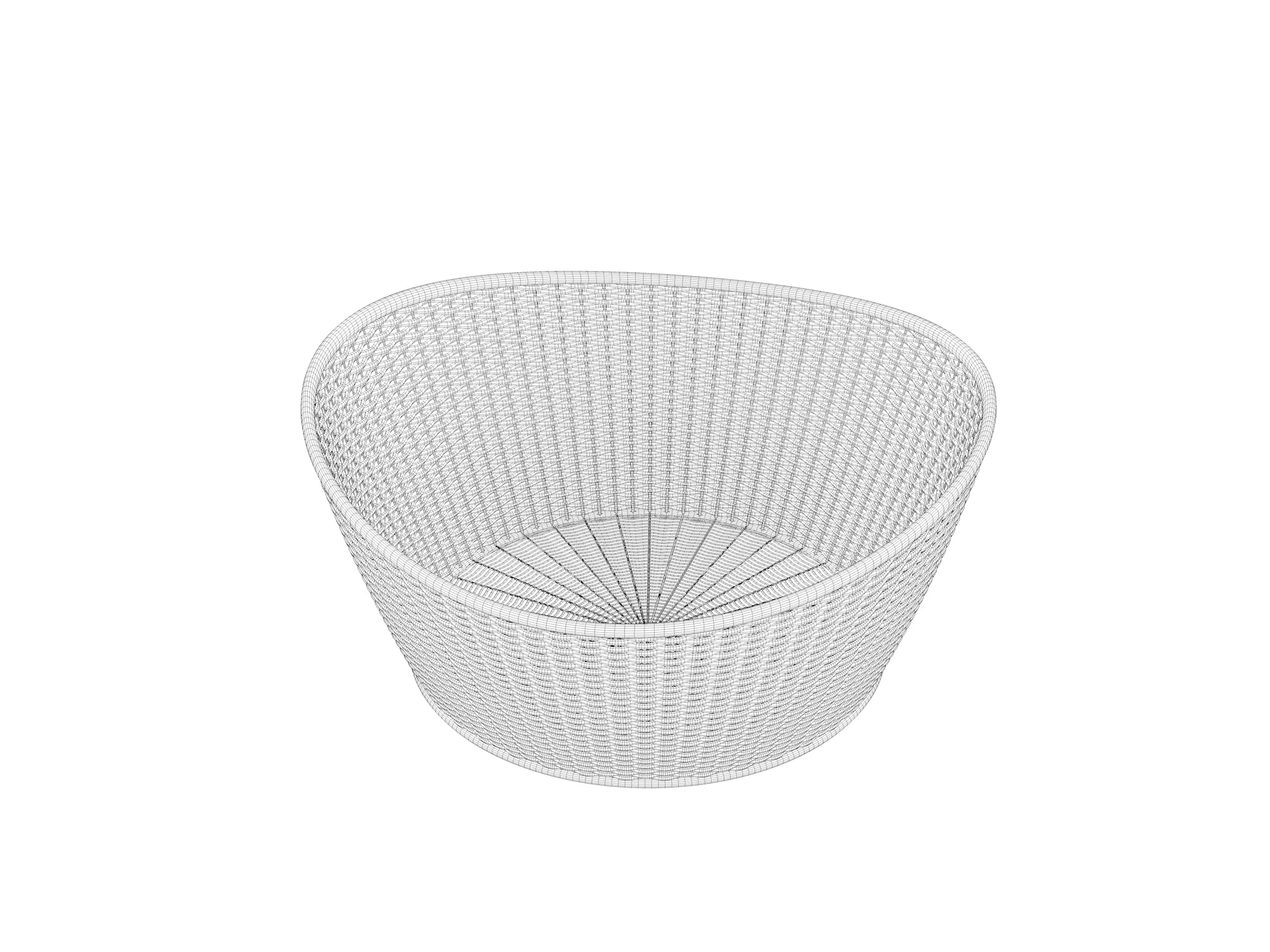 Bamboo Woven Basket set 3D model_8