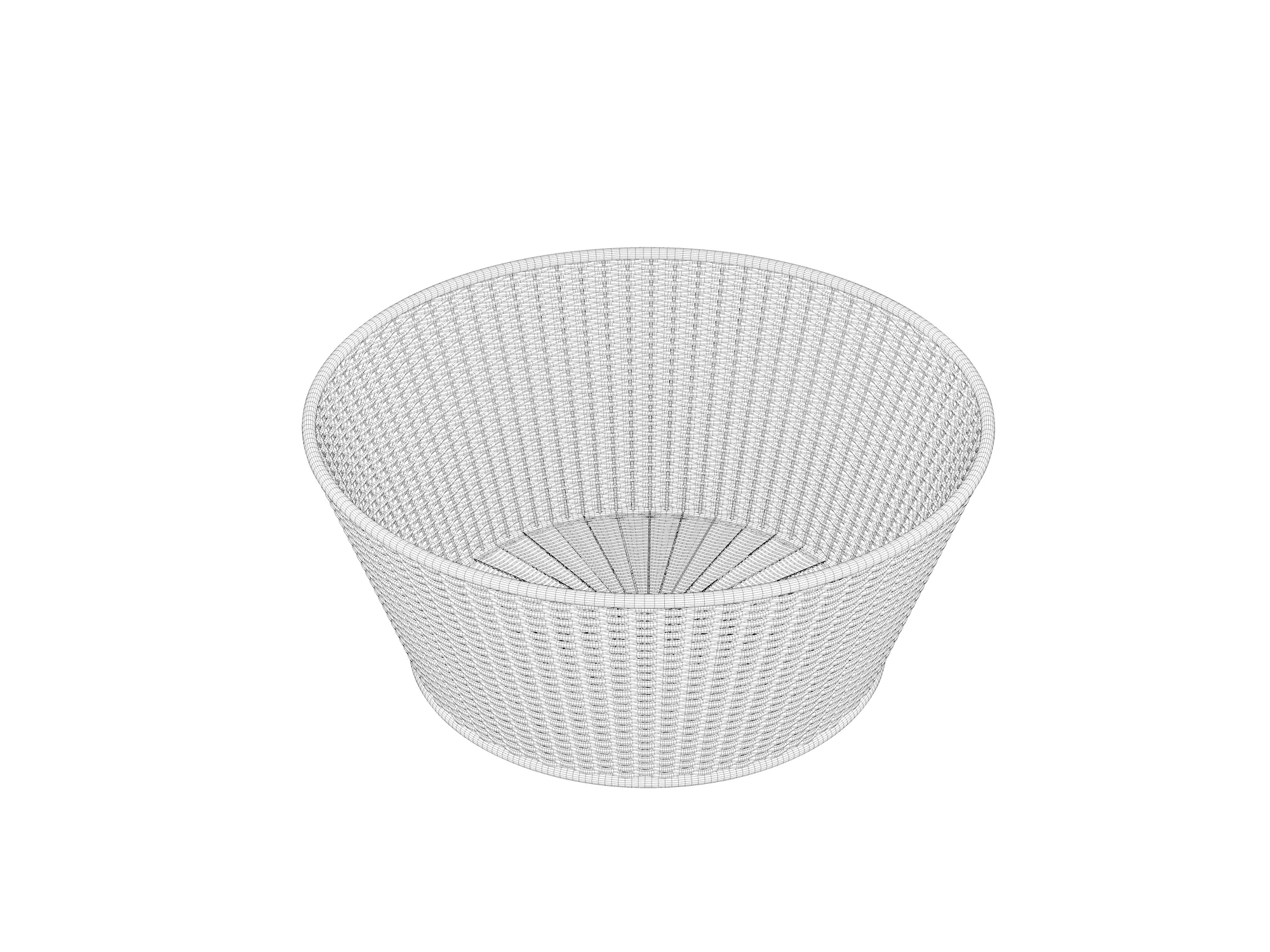 Bamboo Woven Basket set 3D model_7