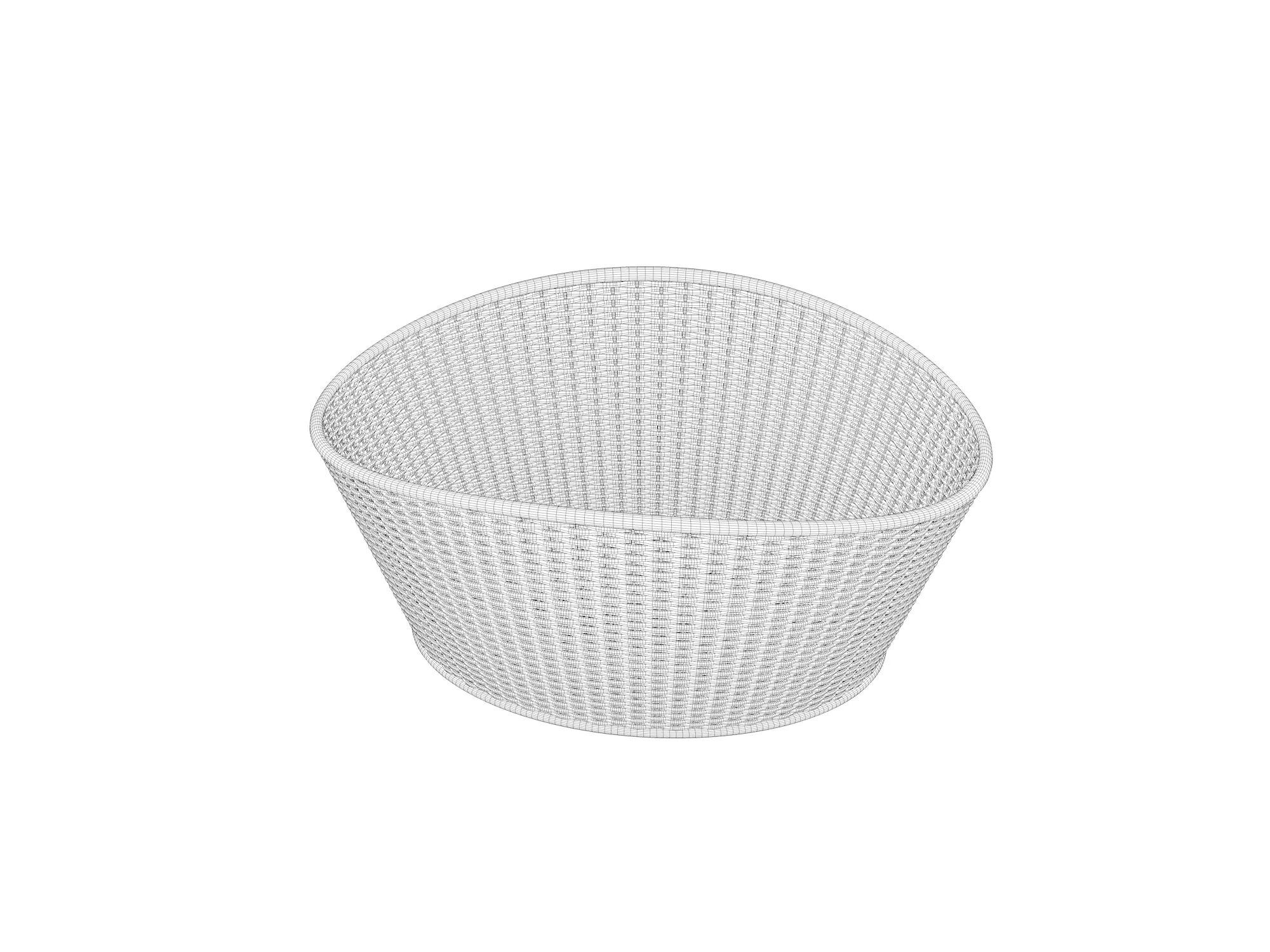 Bamboo Woven Basket set 3D model_5