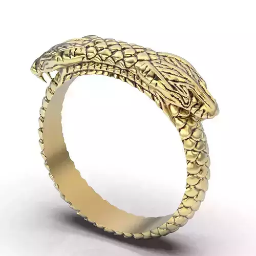 Snake ring silver gold jewelry printable 3D mode 