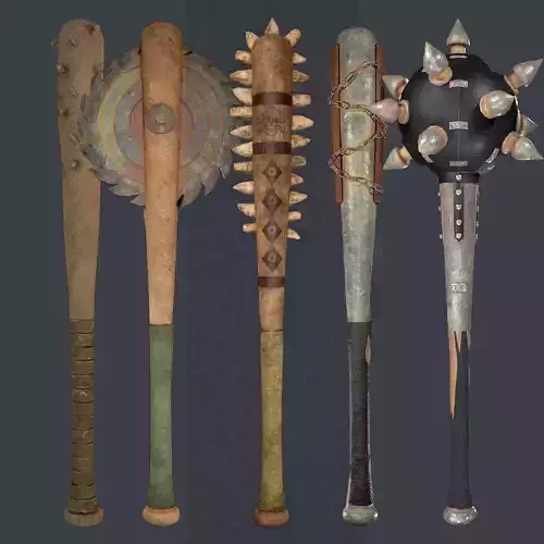 GameReady Melee Weapon Pack - 12 Mesh Low Poly High Quality