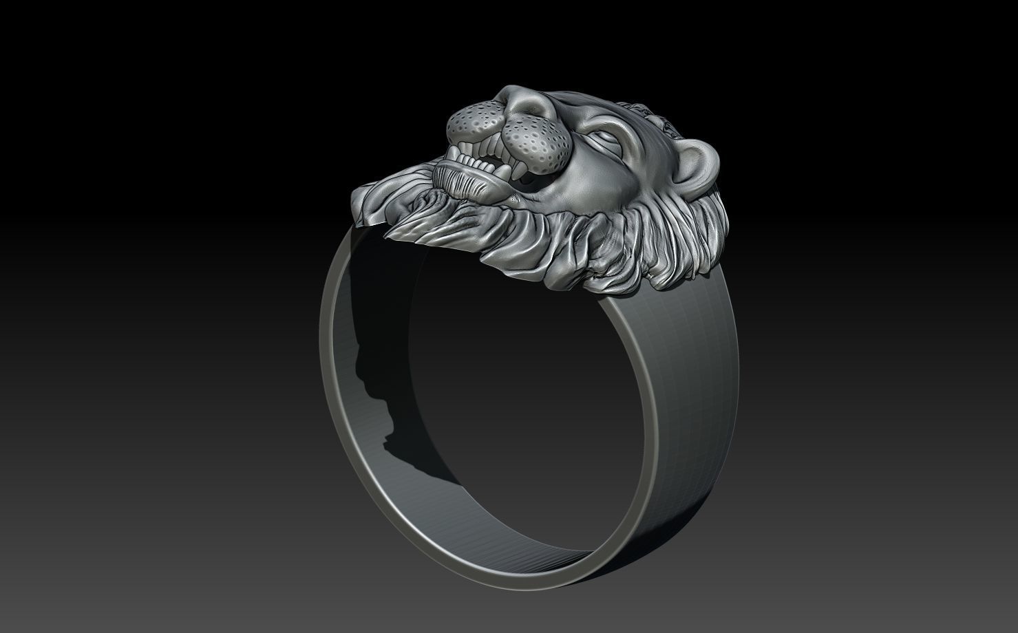 LION MAN RING 3D print model_3