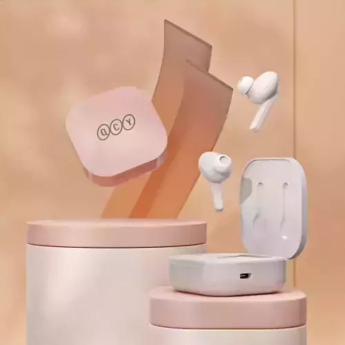 High Quality TWS Earbuds 3D Model with Case 3D model